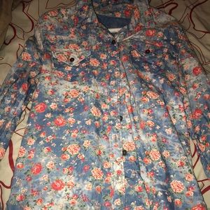 Floral button down long sleeve shirt